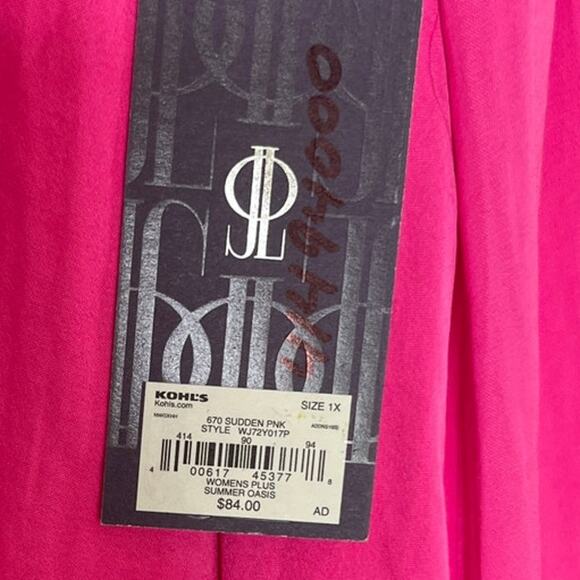 Jennifer Lopez Pink cold shoulder strappy sundress 1X  New - Picture 7 of 11